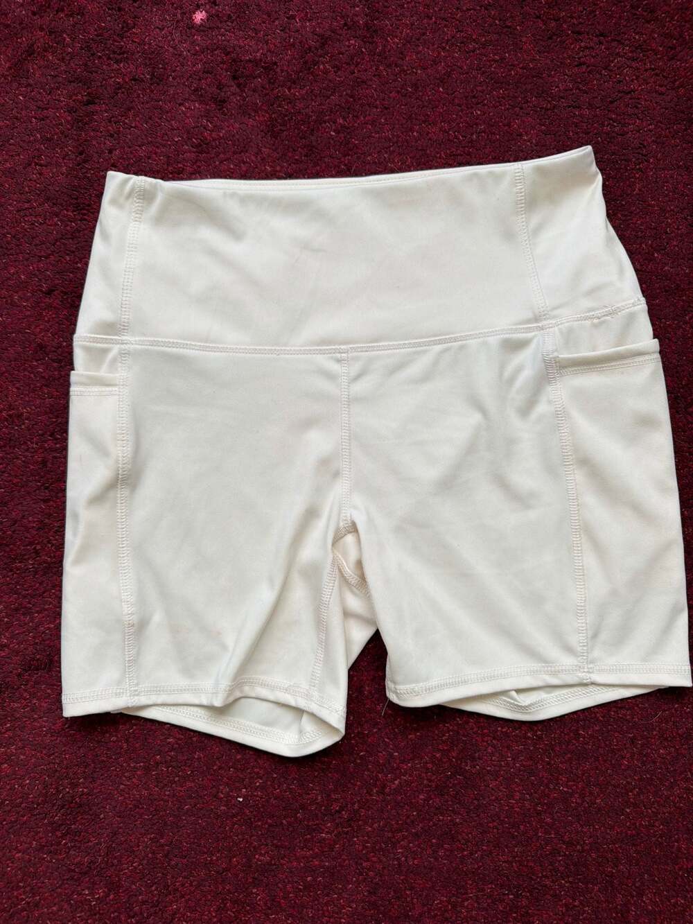 RBX Active Women's White Super Soft 5" Biker Shorts with Pockets Size M